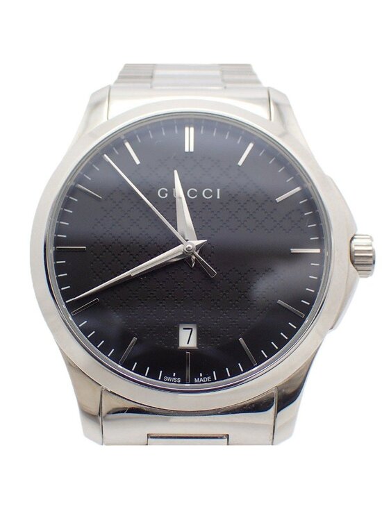 Gucci 126.4 Timeless Quartz Watch Black Dial SS Pawn